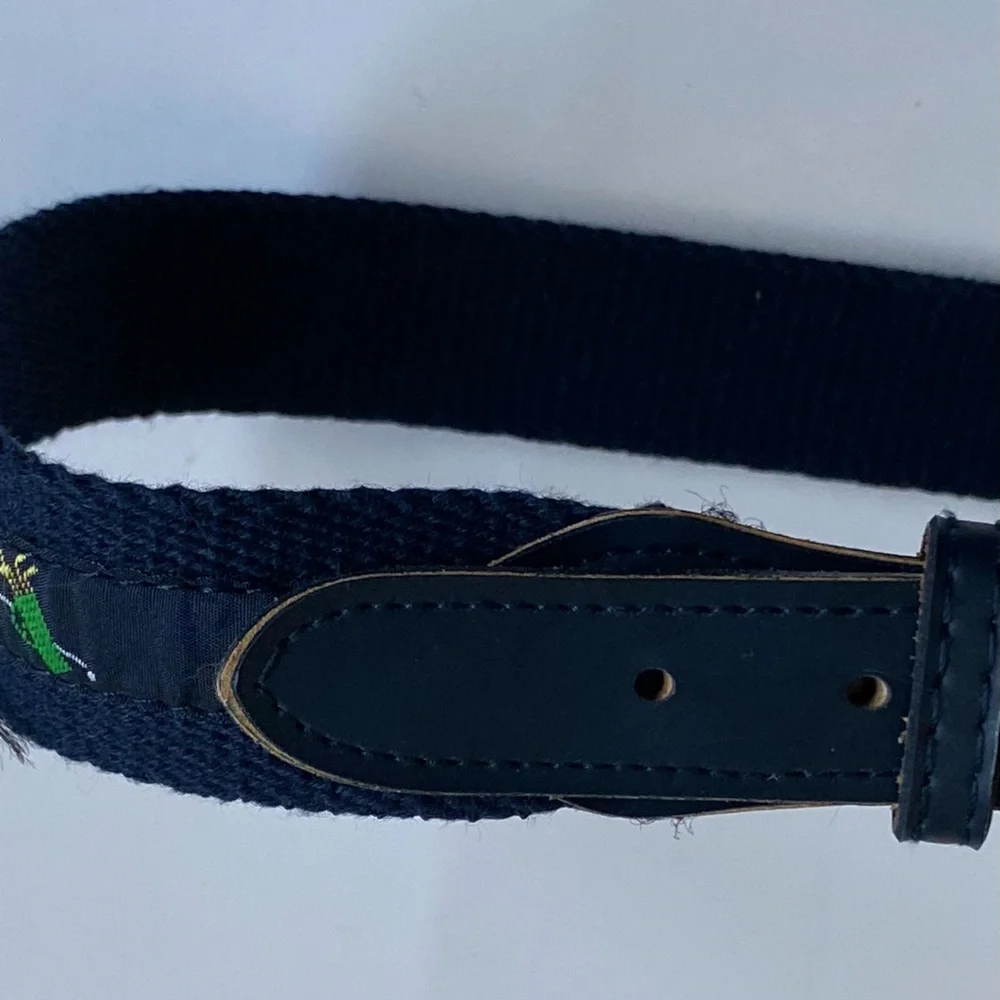Boys Belt Size 10 Golf Clubs Bag Canvas Navy Blue Preppy Sports Sporty Dress